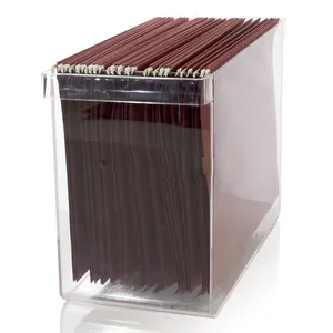 Organizador de archivos colgante de plástico personalizado, carpeta organizadora de archivos con mango, suministros de oficina