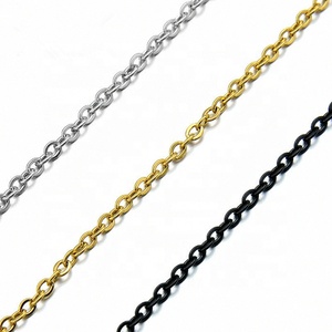 Classico 1.5mm di spessore 18K placcato in <span class=keywords><strong>oro</strong></span> a buon mercato all'ingrosso in acciaio inox <span class=keywords><strong>sottile</strong></span> Fine collegamento O cavo <span class=keywords><strong>collana</strong></span> a catena per la creazione di gioielli - Product Image 2