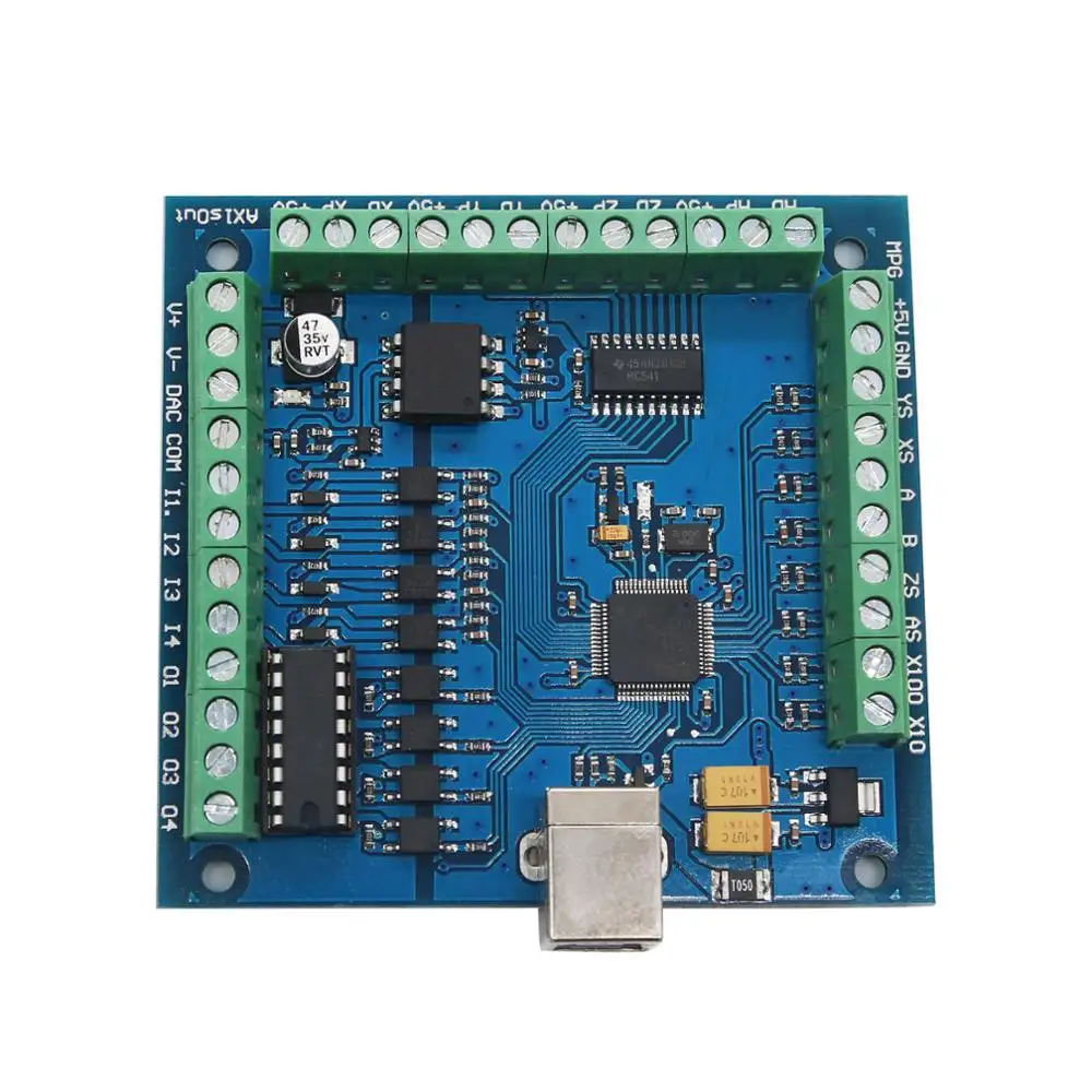 MACH3 4 оси USB CNC контроллер карты гладкая шаговые управления движением для гравировальный станок с ЧПУ, 12-24V 100 кГц