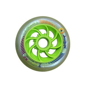 Ruedas de patín de velocidad en línea de poliuretano PU, color fluorescente brillante, sobremoldeado, doble capa, 110mm, profesional - Product Image 1