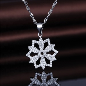 المجوهرات بالجملة عيد الميلاد 925 فضة ندفة الثلج قلادة ندفة الثلج ، عيد الميلاد مجوهرات - Product Image 1