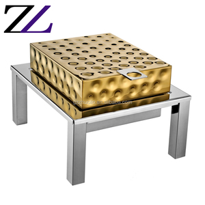 Equipo de catering indio <span class=keywords><strong>Buffet</strong></span> Chauffant eléctrico de lujo 4L plato de frotamiento martillado a mano de acero al carbono <span class=keywords><strong>Wok</strong></span> cobre Cheffing plato - Product Image 4