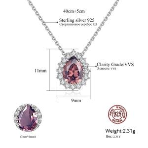 CZCITY Catena a maglia Dell'argento Sterlina 925 Del Pendente di Goccia Dell'acqua Collane per le Donne Regali Gioielli Topaz Della Pietra Preziosa Collares - Product Image 2
