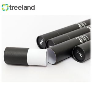 كرتون أسود ملصق أنبوب جولة التعبئة والتغليف البريدية البريدية أنبوب مع ختم الفضة - Product Image 5