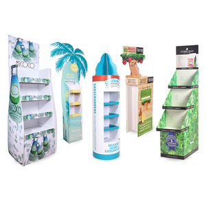 Présentoir en carton gonflable à 3 niveaux, support d'affichage ondulé en carton pour vente au détail