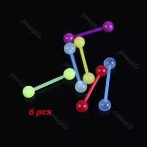 유연한 바 혀 젖꼭지 반지 피어싱 다크 혀 바에서 Flexi 글로우 - Product Image 4