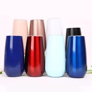 Hotsell Baru 6Oz Tumbler Sampanye Flute Kecil Sippy Stainless Steel BPA Gratis 6Oz Cangkir Anggur