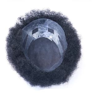 Pelo Remy humano indio Afro peluquín de cabello <span class=keywords><strong>para</strong></span> hombres negros. - Product Image 2