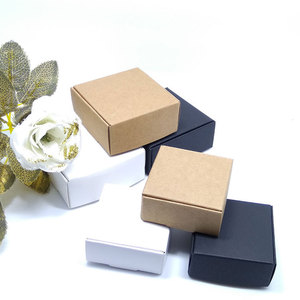 Black Cardboard Kraft Paper Candy Box Small Paper Carton Black Packaging Box Craft Gift Handmade Soap Packaging Box
