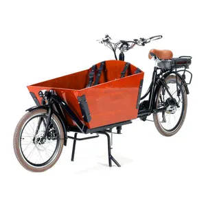 2021 Новый 6 Скорость фронтальная загрузка Электрический грузовой велосипед 2 колеса для всей семьи Bakfiets