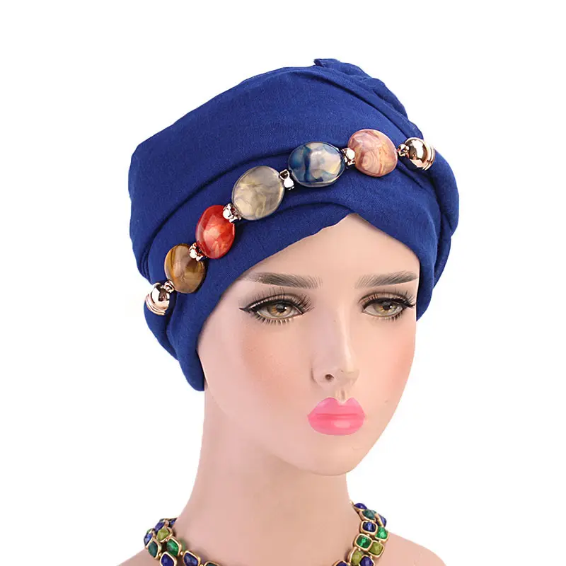 Modestil Lady Schmuck Kopftuch (270*60) Baumwolle Halskette Mädchen Hijab Head Wrap