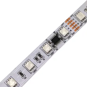 Tira de LED direccionable DMX 512, 24V, RGB, RGBW, 10 pixeles/m, 60led, 5m, resistente al agua, programable, envío directo