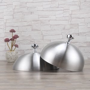 Couverture de plat en acier inoxydable, couronne de bœuf, style rond à la main, plat de steak, couverture alimentaire - Product Image 4