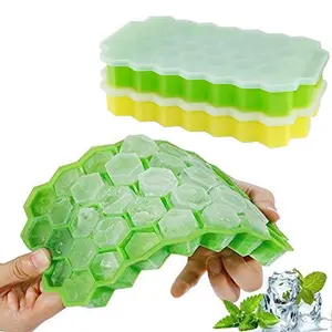 Diy Baby Veilig Materiaal Silicagel 37 Cup Ice Cube Mallen Nieuwe Product Ideeën Siliconen Honingraat Ijsblokjedienbladen Met deksel