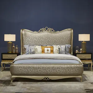 Ensemble de meubles de chambre king, design baroque classique, luxueux, idéal pour une chambre à coucher