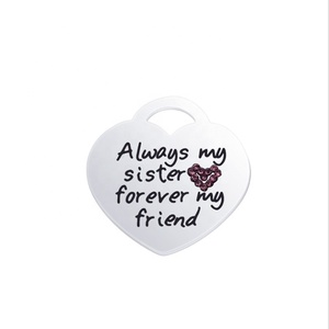 En gros personnalisé gravé bijoux accessoires diamant coeur <span class=keywords><strong>pendentifs</strong></span> - Product Image 1