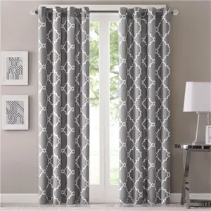 Custom Printed Hotel Curtain Cheap Polyester Window Curtains Ready Made With Eyelet
