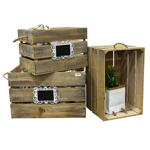 Cassette <span class=keywords><strong>in</strong></span> Legno Rustiche Fatte a Mano per Frutta e Verdura, Decorazione Vintage Stile Fattoria, Economiche, <span class=keywords><strong>Vendita</strong></span> all'Ingrosso - Product Image 3