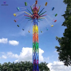 Atractiva al aire libre <span class=keywords><strong>Luna</strong></span> Park equipo eléctrico 25 m Altura Rotary caída libre vuelo torre en venta - Product Image 1