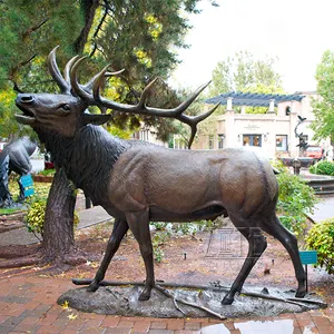 Садовый декор, металлическая Бронзовая статуя лося в натуральную величину