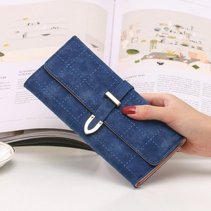 Portafogli da <span class=keywords><strong>donna</strong></span> di nuova moda con coulisse in pelle Nubuck con cerniera <span class=keywords><strong>portafoglio</strong></span> da <span class=keywords><strong>donna</strong></span> con Design lungo borsa due pieghe più pochette di colore - Product Image 6