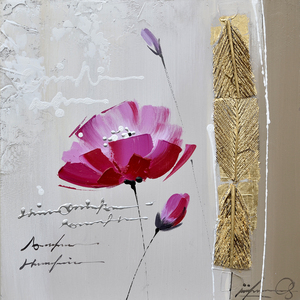 Dipinto Acrilico <span class=keywords><strong>su</strong></span> <span class=keywords><strong>Tela</strong></span> con Fiori Bianchi Astratti e Texture per Decorazione <span class=keywords><strong>Soggiorno</strong></span> - Product Image 6