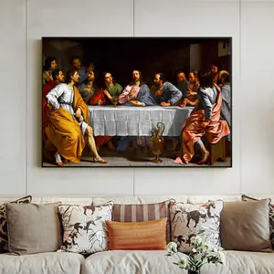 Famous Artist Artwork Hotel Decor Jesus The Last Supper 3d Lenticular Picture Canvas Digital Print
