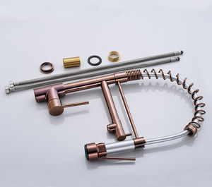 Rubinetto da cucina a molla in <span class=keywords><strong>oro</strong></span> rosa rubinetto estraibile per lavello <span class=keywords><strong>miscelatore</strong></span> caldo e freddo - Product Image 2