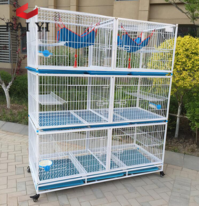 Toptan lüks kapalı metal tel katlanır büyük pet kedi kafesi