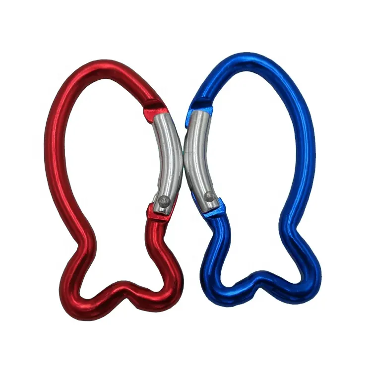 Factory directly wholesale promotional cheap key chain 6cm aluminum fish shaped carabiner keychain