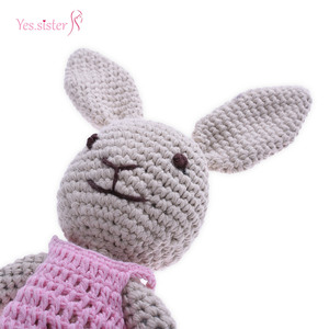 Rose Robe Personnalisé À La Main Bébé Jouets Animaux Amigurumi <span class=keywords><strong>Lapin</strong></span> - Product Image 4