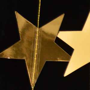4M-40pcs Mirror Gold/<strong>Silver</strong> Star Shape Paper String <strong>Garland</strong> for Christmas/Party /Birthday Decoration - Product Image 2