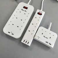 Kontrol Jarak Jauh WIFI UK Smart Strip dengan 6 AC Outlet 2 Port USB dan Bekerja dengan Amazon Alexa Echo
