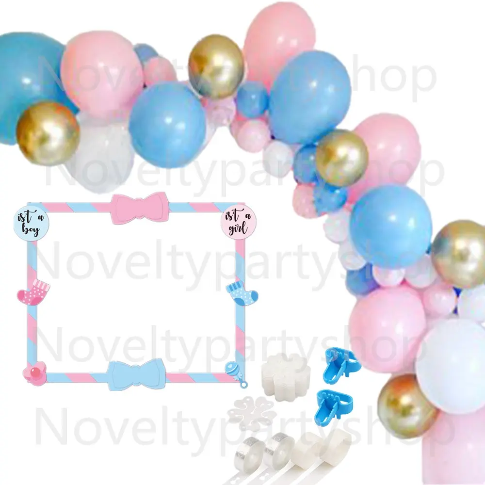Bebé, género revelan fiesta suministros de bebé ducha partido marco foto Prop globo guirnalda decoración de