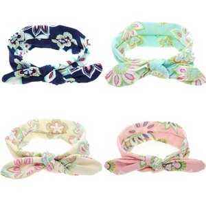 Bébé Bandeau Avec Fleur Imprimer Enfant Noués Tête Wrap <span class=keywords><strong>Bandana</strong></span> Head Wrap Pour Bébé Hairband Photo Prop - Product Image 1