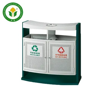 Bên Ngoài Màu Xanh Lá Cây Sắt Thùng Rác Thùng Rác Thùng Rác Thùng Rác - Product Image 1