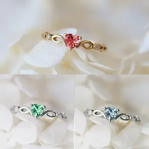 CAOSHI Cincin Perhiasan Harga Murah Grosir untuk Wanita 925 Cincin Berbentuk Hati Berlapis Perak