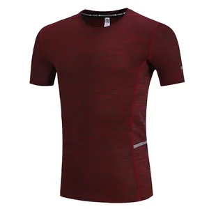 Akilex Cheap in stock Fitness Men Compression Running Tops Gym Wear Sport Shirts for Men