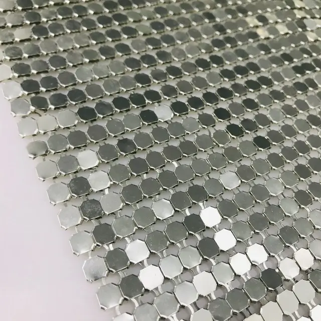 Glomesh metalen mesh metallic stof voor sieraden tassen gordijnen tafelloper