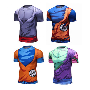 T-<span class=keywords><strong>Shirt</strong></span> a Compressione Personalizzata Stile <span class=keywords><strong>Anime</strong></span> Giapponese Super Saiyan DBZ con Simpatico Goku Bambino in 3D per Fitness - Product Image 6