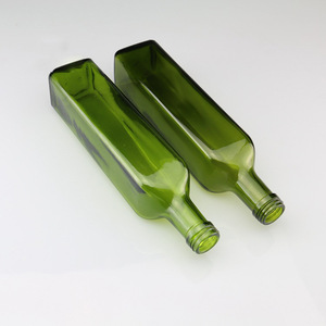 Vendita calda di colore verde scuro bottiglia di olio da <span class=keywords><strong>cucina</strong></span> quadrato di vetro 500 <span class=keywords><strong>ml</strong></span> bottiglie di vetro di olio di oliva - Product Image 2