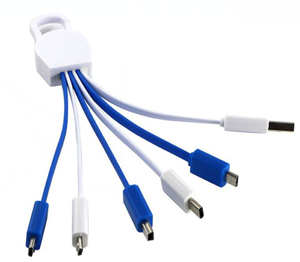 Tout En Un <span class=keywords><strong>Multi</strong></span> Kai Plat Ruban Personnalisé USB Câble avec Porte-clés - Product Image 6