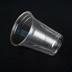 100% PLA透明杯子可生物降解塑料杯，带有定制徽标印刷