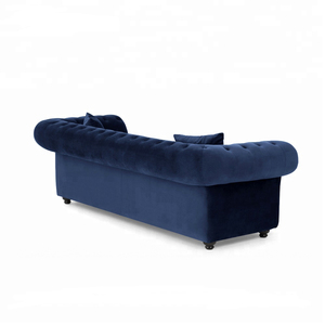 Moderne <span class=keywords><strong>Bleu</strong></span> <span class=keywords><strong>Velours</strong></span> Entièrement Tufté Chesterfield Salon Canapés Offre Spéciale - Product Image 2