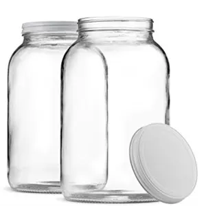 1 gallon 4L stocked glass pickle jar with plastic cap