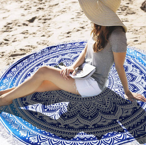 Pero circular OEM personalizado impreso Mandala de microfibra de hawaii ronda <span class=keywords><strong>Toalla</strong></span> de <span class=keywords><strong>playa</strong></span> <span class=keywords><strong>con</strong></span> borla - Product Image 2