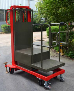 300Kg Elektrische Trap Klimmen <span class=keywords><strong>Trolley</strong></span> Semi-Elektrische Self-Load Bestellen Picker Heftruck