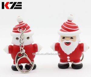 Santa claus trousseau avec son et lumière De Noël LED porte-clefs - Product Image 3