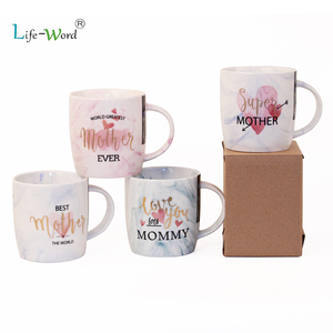 Venta al por mayor del día de la madre regalo <span class=keywords><strong>para</strong></span> adultos eco hueso porcelana esmaltada taza de café de té barato taza de mármo - Product Image 1