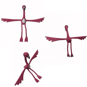 2 Pièces Décoratif en plastique souple Pliable Réutilisable de forme animale grenouille flamant mante singe lézard plante cravate support - Product Image 2